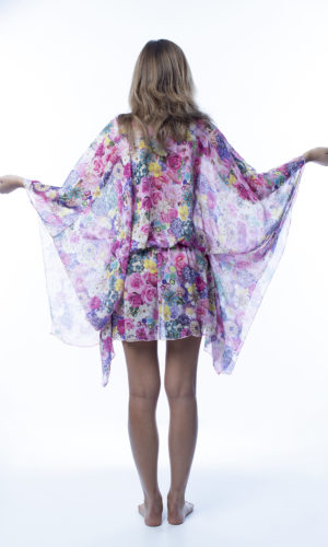 Poncho a fiori rosa easybikini